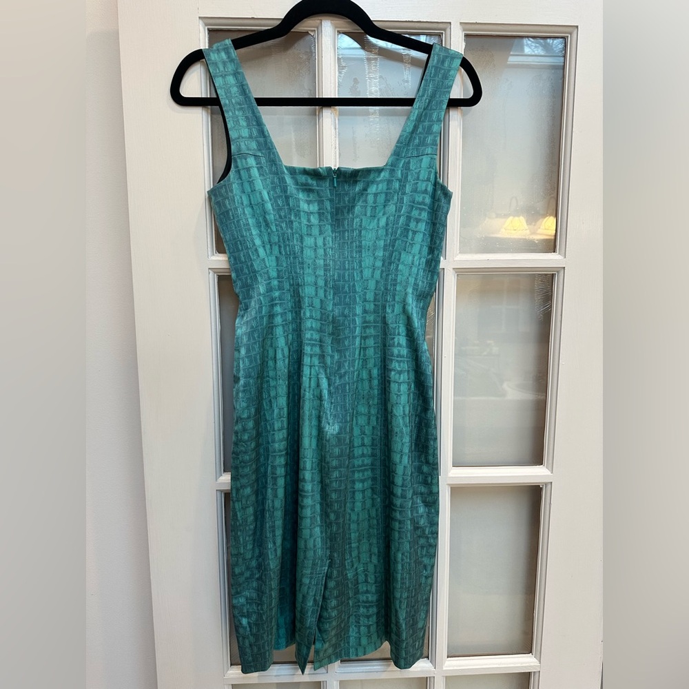 Jay Godfrey Teal Python Print Silky Smooth Fitted… - image 4